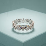 0.40CTW Round Cut Art Deco Inspired Lab Grown Band For Women White