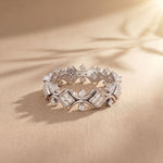 0.40CTW Round Cut Art Deco Inspired Lab Grown Band For Women White