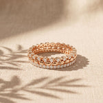0.70CTW Round Cut Nature-Inspired Eternity Lab Grown Band For Women Rose Gold