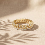 0.70CTW Round Cut Nature-Inspired Eternity Lab Grown Band For Women Gold