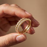 0.70CTW Round Cut Nature-Inspired Eternity Lab Grown Band For Women Gold