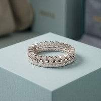0.70CTW Round Cut Nature-Inspired Eternity Lab Grown Band For Women white