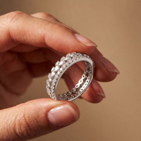 0.70CTW Round Cut Nature-Inspired Eternity Lab Grown Band For Women white