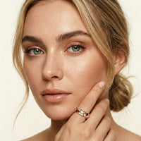 0.20CTW Round Cut Angular Motif Lab Grown Band For Women Rose Gold