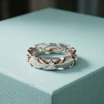 0.20CTW Round Cut Angular Motif Lab Grown Band For Women White