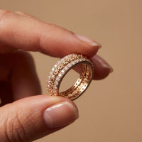 0.85CTW Round Cut Filigree Inspired Lab Grown Band For Women Rose Gold