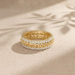 0.85CTW Round Cut Filigree Inspired Lab Grown Band For Women Gold