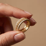 0.85CTW Round Cut Filigree Inspired Lab Grown Band For Women Gold