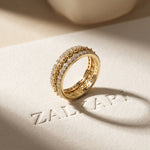 0.85CTW Round Cut Filigree Inspired Lab Grown Band For Women Gold