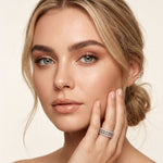 0.85CTW Round Cut Filigree Inspired Lab Grown Band For Women White