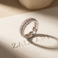 0.85CTW Round Cut Filigree Inspired Lab Grown Band For Women White