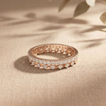 0.70CTW Round Cut Minimalist Luxury Lab Grown Band For Women Rose Gold 