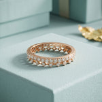 0.70CTW Round Cut Minimalist Luxury Lab Grown Band For Women Rose Gold 