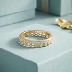 0.70CTW Round Cut Minimalist Luxury Lab Grown Band For Women Gold