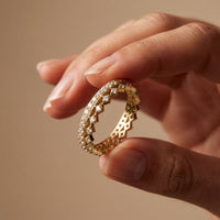 0.70CTW Round Cut Minimalist Luxury Lab Grown Band For Women Gold