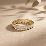 0.70CTW Round Cut Minimalist Luxury Lab Grown Band For Women Gold