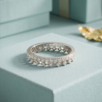 0.70CTW Round Cut Minimalist Luxury Lab Grown Band For Women White