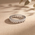 0.70CTW Round Cut Minimalist Luxury Lab Grown Band For Women White