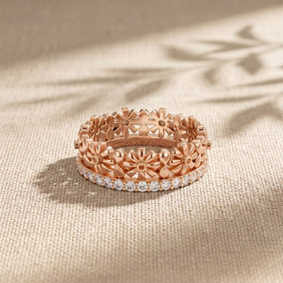 0.60CTW Round Cut Botanical Inspired Lab Grown Band For Women
