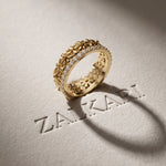 0.60CTW Round Cut Botanical Inspired Lab Grown Band For Women Gold