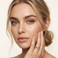 0.60CTW Round Cut Botanical Inspired Lab Grown Band For Women Gold