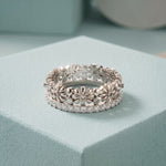 0.60CTW Round Cut Botanical Inspired Lab Grown Band For Women White