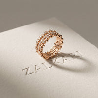 0.70CTW Round Cut Contemporary Design Lab Grown Band For Women Rose Gold