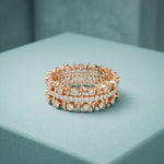0.70CTW Round Cut Contemporary Design Lab Grown Band For Women Rose Gold