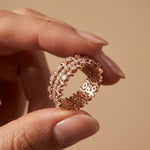 0.70CTW Round Cut Contemporary Design Lab Grown Band For Women Rose Gold