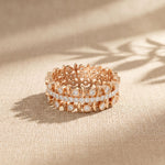 0.70CTW Round Cut Contemporary Design Lab Grown Band For Women Rose Gold