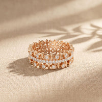 0.70CTW Round Cut Contemporary Design Lab Grown Band For Women Rose Gold