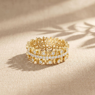 0.70CTW Round Cut Contemporary Design Lab Grown Band For Women