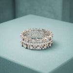 0.70CTW Round Cut Contemporary Design Lab Grown Band For Women White