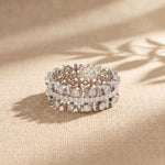 0.70CTW Round Cut Contemporary Design Lab Grown Band For Women White