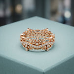 0.45CTW Round Cut Sculptural Lab Grown Band For Women Rose Gold