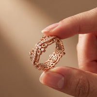 0.45CTW Round Cut Sculptural Lab Grown Band For Women Rose Gold
