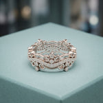 0.45CTW Round Cut Sculptural Lab Grown Band For Women White