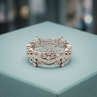 0.45CTW Round Cut Sculptural Lab Grown Band For Women White