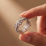 0.45CTW Round Cut Sculptural Lab Grown Band For Women White