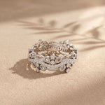 0.45CTW Round Cut Sculptural Lab Grown Band For Women White