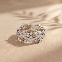 0.45CTW Round Cut Sculptural Lab Grown Band For Women White