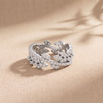 1.25CTW Round Cut Marquise Leaf Motif Lab Grown Band For Women White