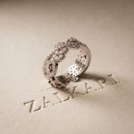 1.25CTW Round Cut Marquise Leaf Motif Lab Grown Band For Women White