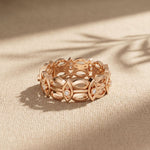 0.10CTW Round Cut Designer-Inspired Lab Grown Band For Women Rose Gold