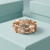 0.10CTW Round Cut Designer-Inspired Lab Grown Band For Women Rose Gold