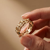 0.10CTW Round Cut Designer-Inspired Lab Grown Band For Women Gold