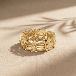 0.10CTW Round Cut Designer-Inspired Lab Grown Band For Women Gold