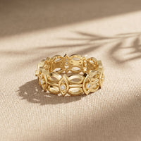 0.10CTW Round Cut Designer-Inspired Lab Grown Band For Women Gold