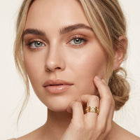 0.10CTW Round Cut Designer-Inspired Lab Grown Band For Women Gold