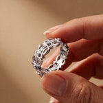 0.10CTW Round Cut Designer-Inspired Lab Grown Band For Women White